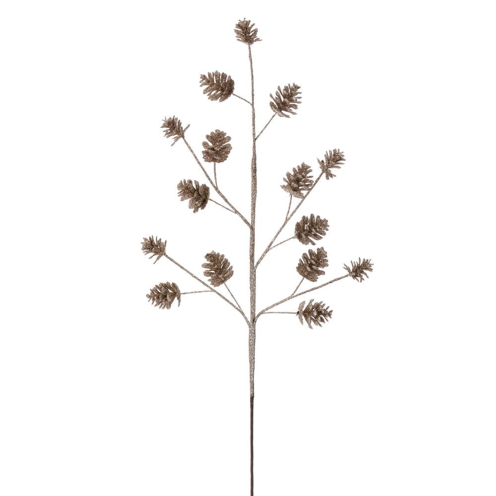 24" Pinecone Glitter Spray - Set of 6