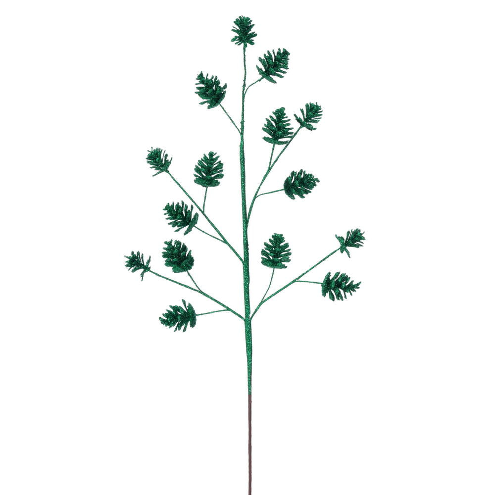 24" Pinecone Glitter Spray - Set of 6