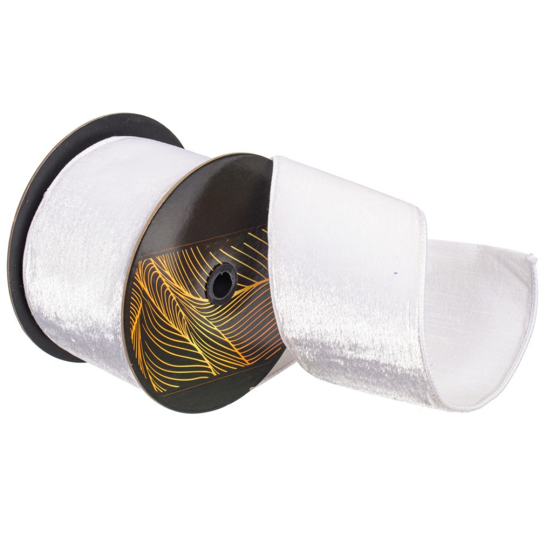 4" x 10 Yards Pewter Velvet Luster Ribbon