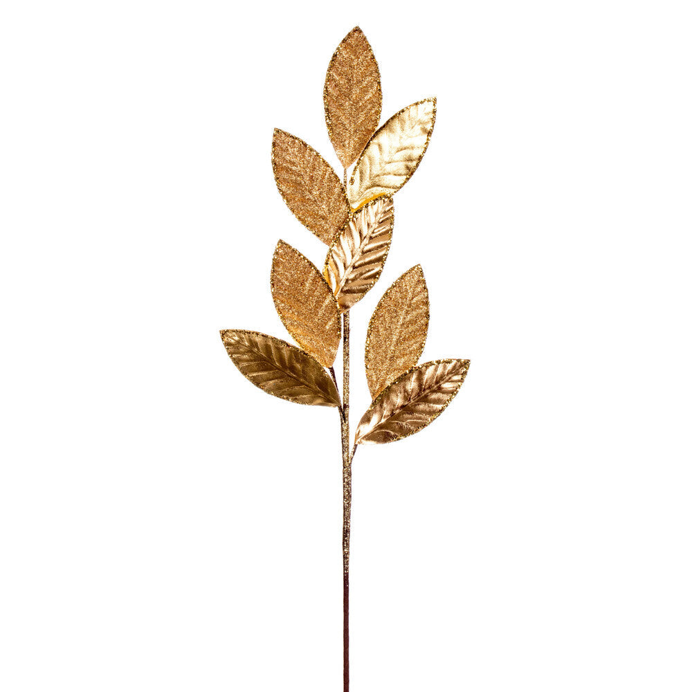 27.5" Metallic Leaf Glitter Spray - Set of 3
