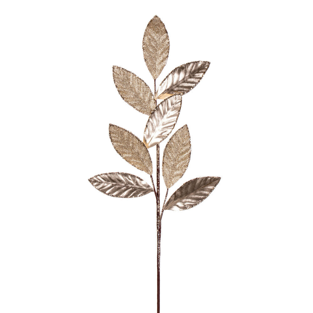 27.5" Metallic Leaf Glitter Spray - Set of 3