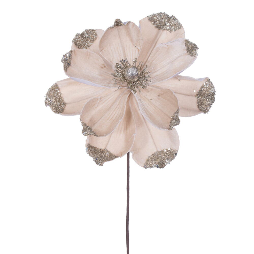 21.5" Velvet Magnolia 13" Flower - Set of 4