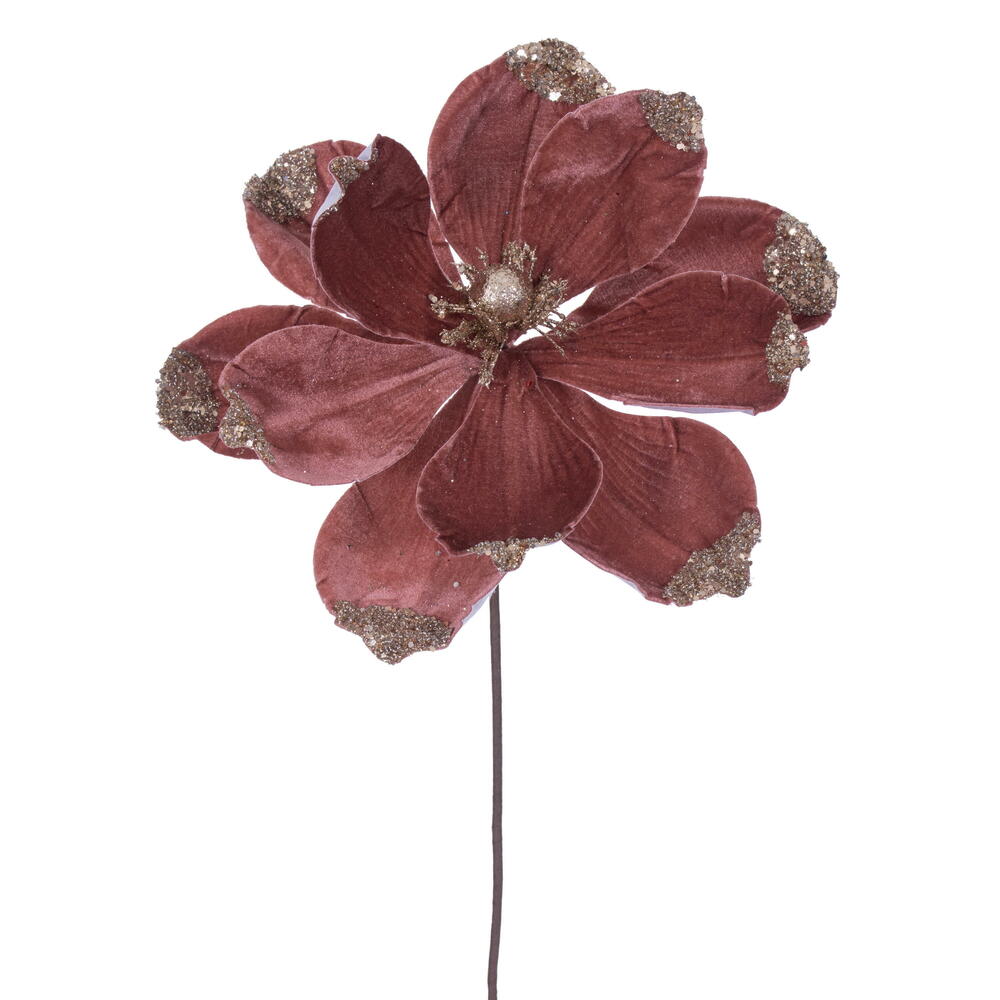 21.5" Velvet Magnolia 13" Flower - Set of 4