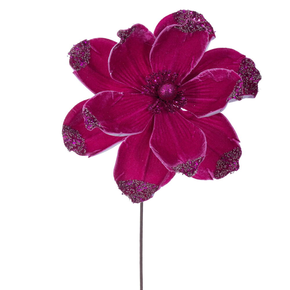 21.5" Velvet Magnolia 13" Flower - Set of 4