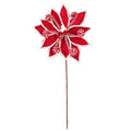 21.5" Red Candy Cane Poinsettia Spray- Set of 4