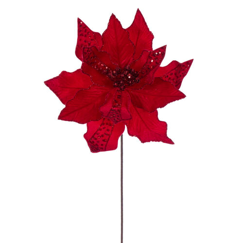 20" Velvet Striped 10" Flower - Set of 3