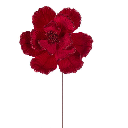 20" Velvet Magnolia 10" Flower - Set of 3