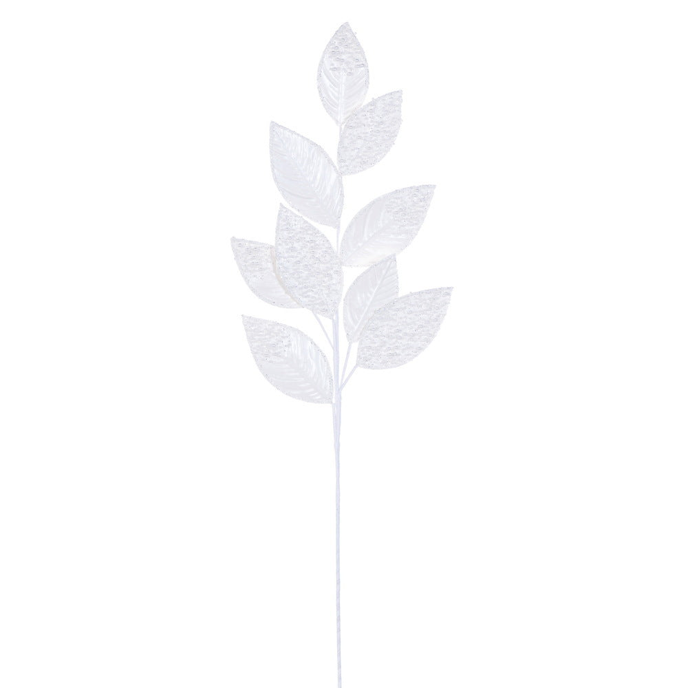 32" Velvet Pearl Leaf Spray - Set of 2