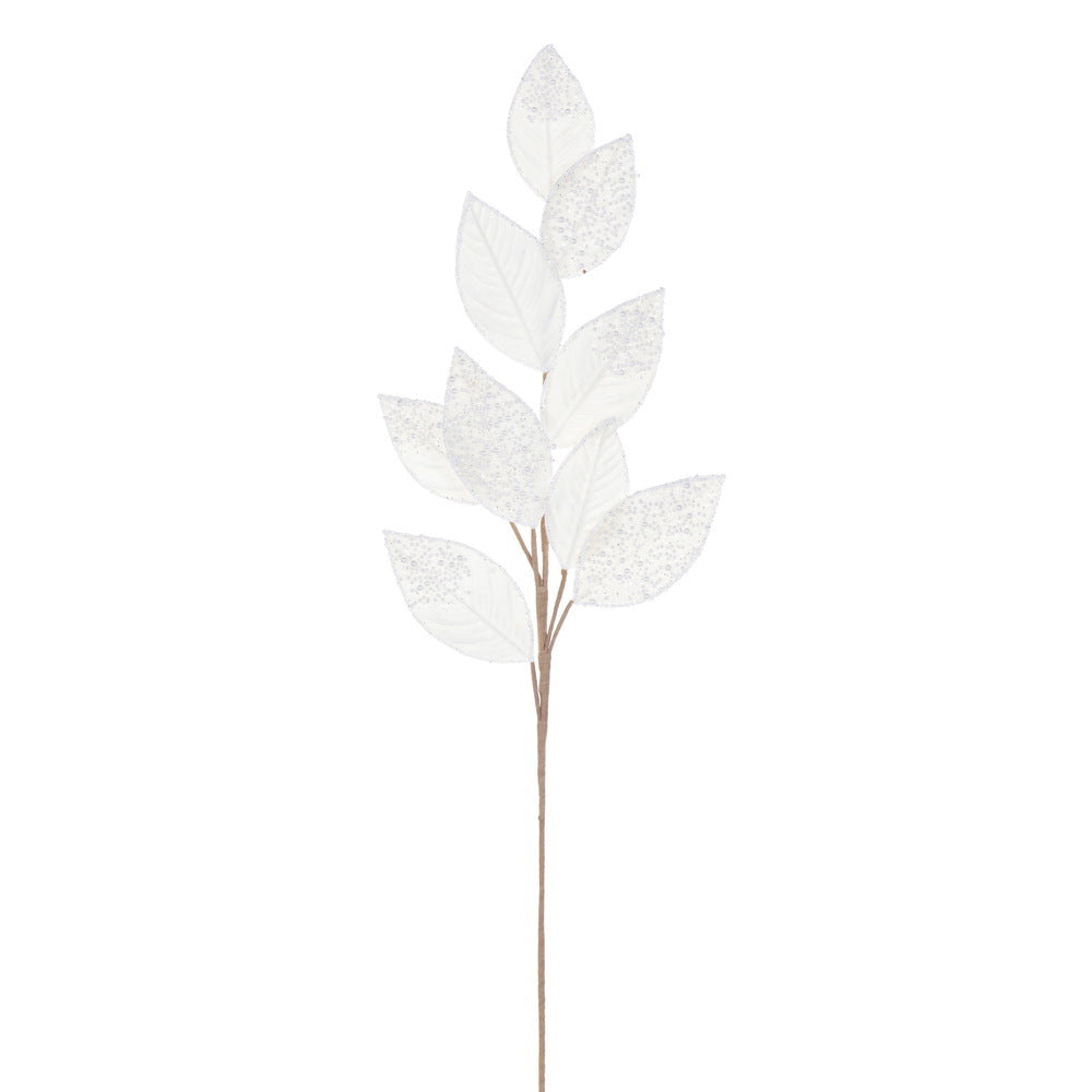 32" Velvet Pearl Leaf Spray - Set of 2