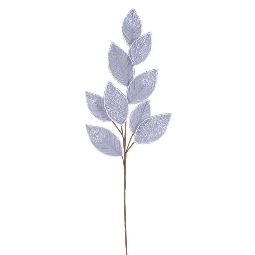 32" Velvet Pearl Leaf Spray - Set of 2