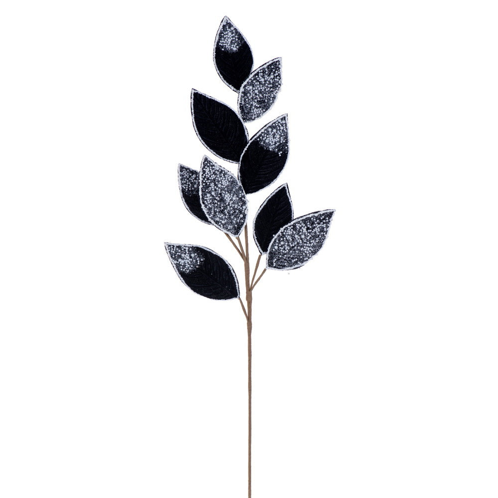 32" Velvet Pearl Leaf Spray - Set of 2