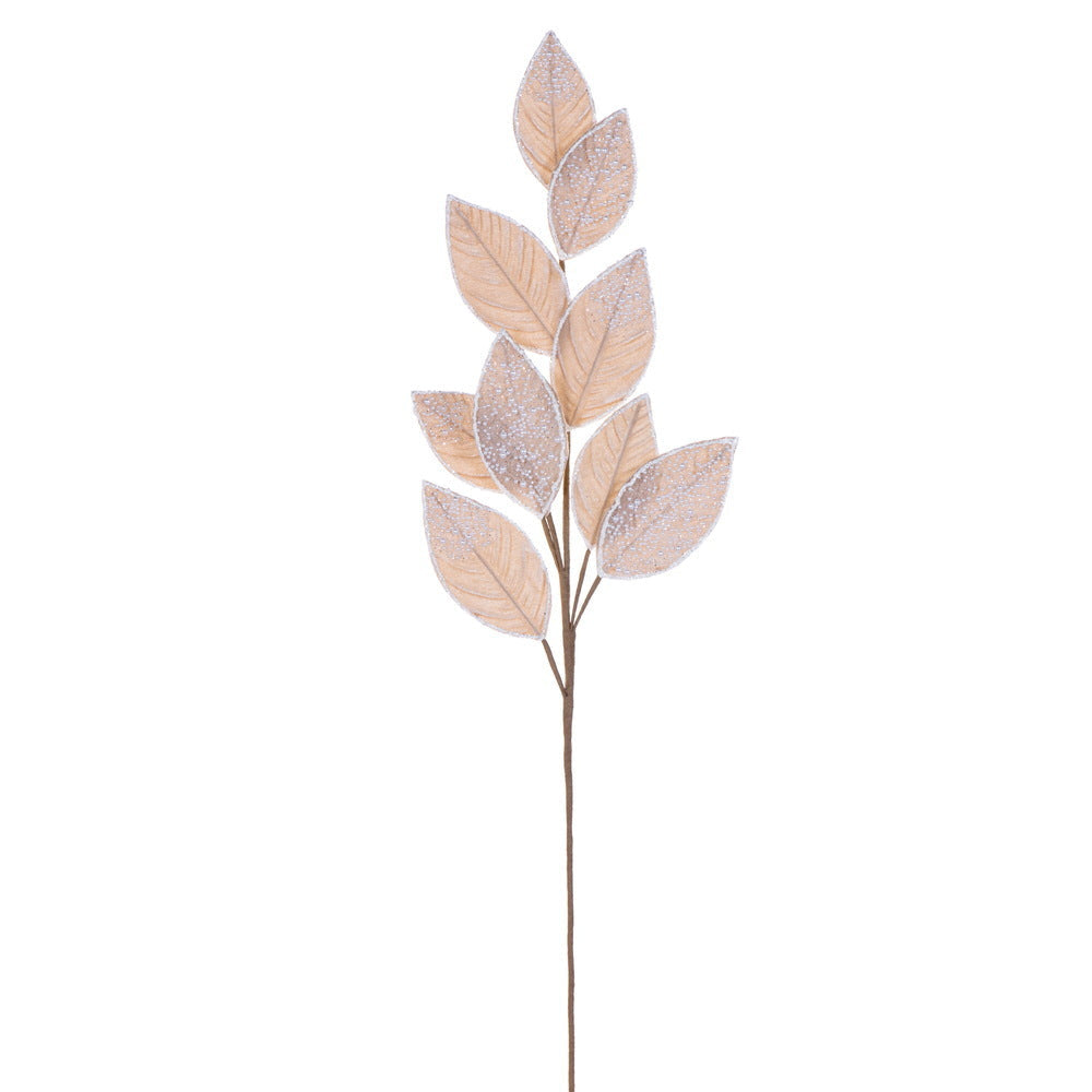 32" Velvet Pearl Leaf Spray - Set of 2