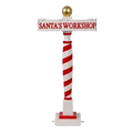 35 Inch Santa’s Workshop Sign Resin Display