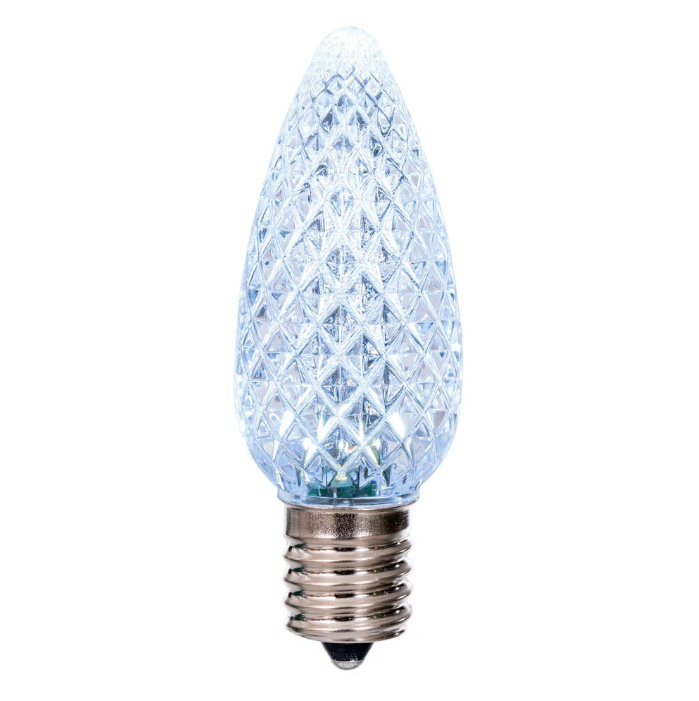 LED C9 White Options  - Transparent Faceted Bulbs -  Steady