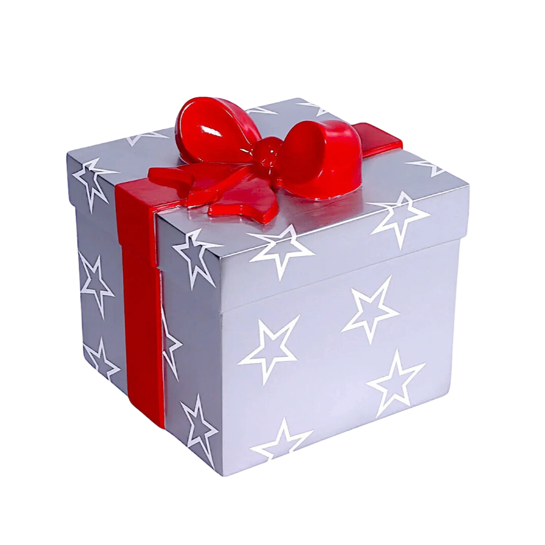 16.75 x 16 Inch Square Gift Box Resin Display