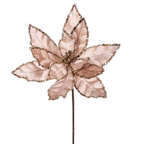 24" Velvet Poinsettia - Set of 3