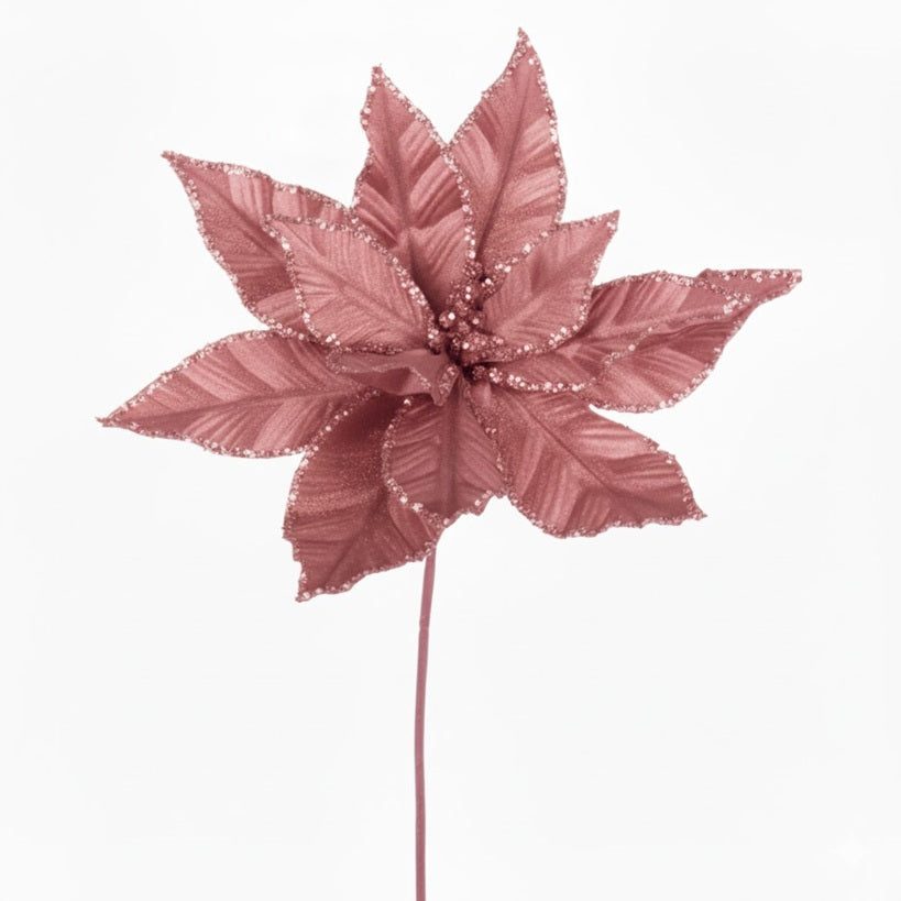 24" Velvet Poinsettia - Set of 3