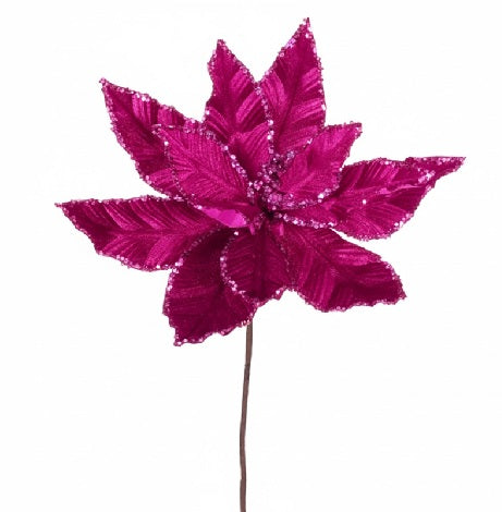 24" Velvet Poinsettia - Set of 3