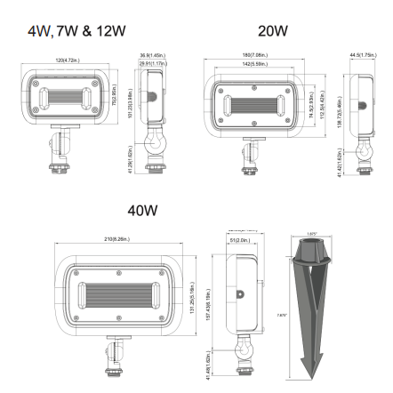 Aluminum Integrated Mini Flood Light