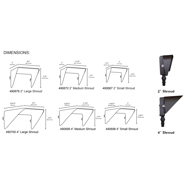 Aluminum Mini Flood Shrouds