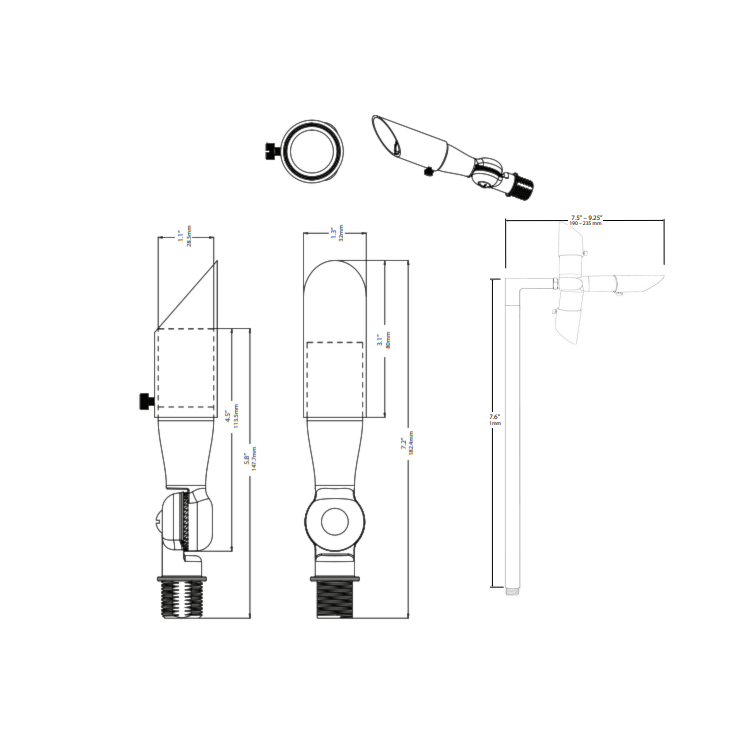 Belmont Integrated Brass Path Light -24"