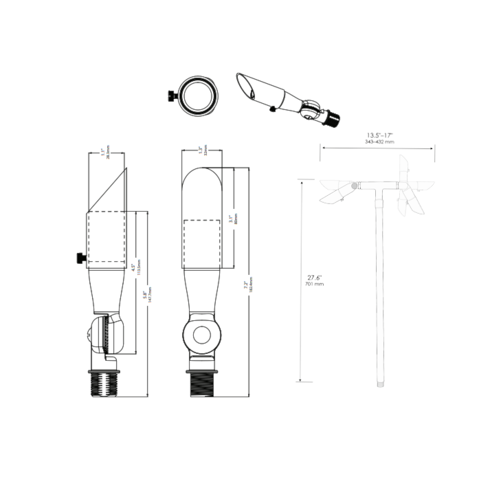 Drake Integrated Dual Head Brass Path Light