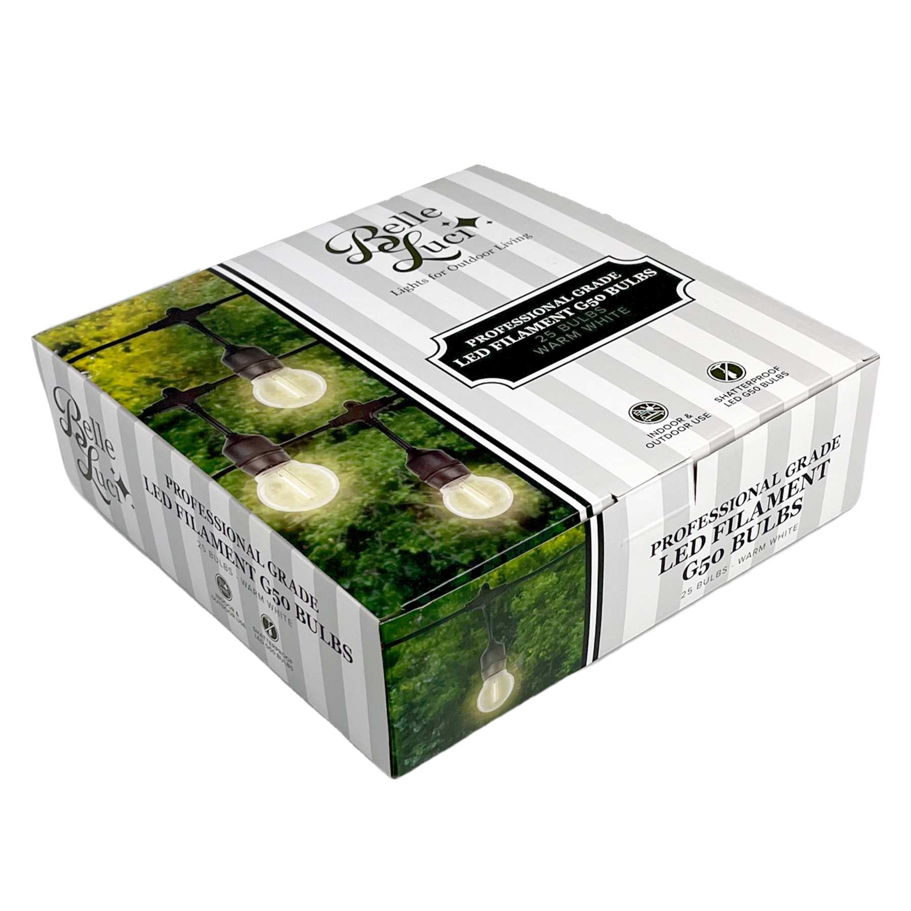 LED Patio Bulb - E26 Base - G50 Filament Bulb - Smooth