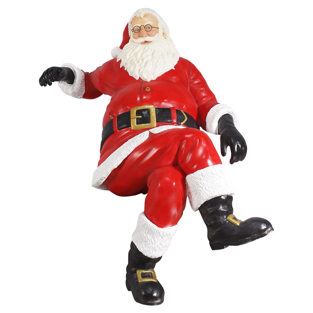Sitting Santa on Sleigh Resin Display