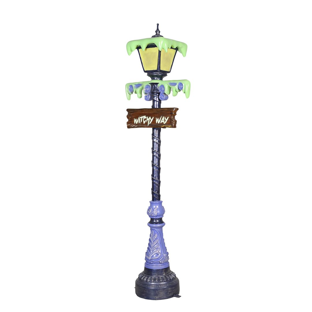 7 Foot Slim Witch Lamp Post Resin Display